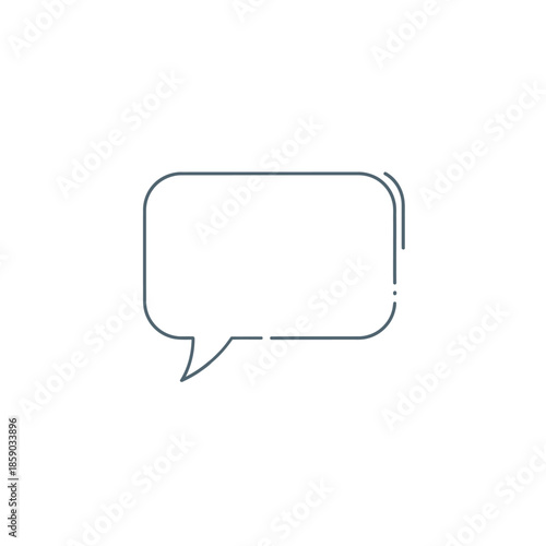 Empty speech bubble icon, communication symbol, message box, dialogue cloud, chat vector