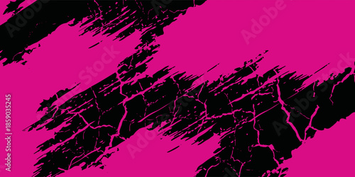 Black pink brush pattern car sticker, banner, sporty abstract lines, black pink color combination, eps 10