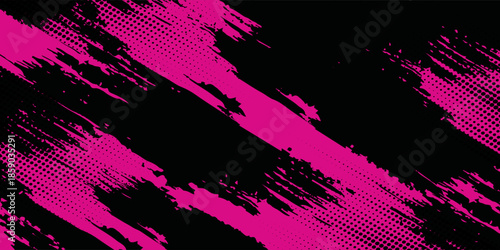 Black pink brush pattern car sticker, vector modern.