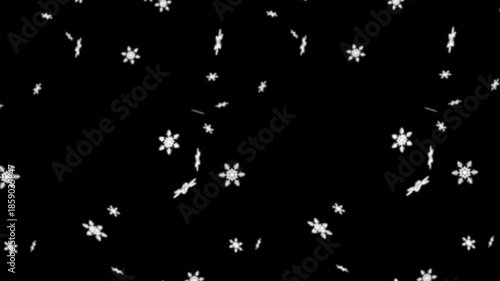 Seamless Loop Falling Winter Snowflakes Overlay Alpha Channel