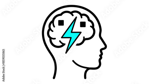 Brainstorming Icon with Lightning Bolt