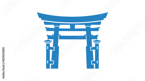 Blue Torii Gate Icon