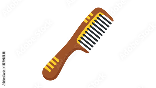 Brown comb with yellow accents
