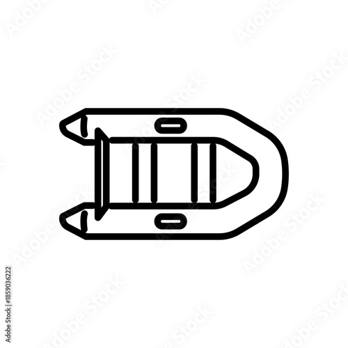 rubber boat icon vector in line style