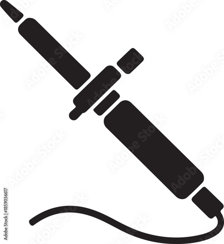 High-Quality Black Silhouette Illustration of Electric Multimeter Device for Industrial Use