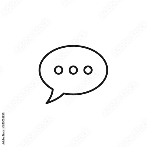 Simple outline speech bubble icon with three dots, representing conversation or thinking