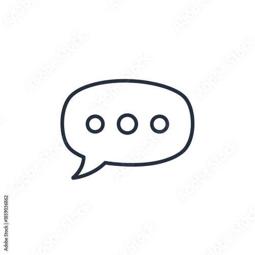 Simple outline speech bubble with ellipsis, representing conversation or waiting