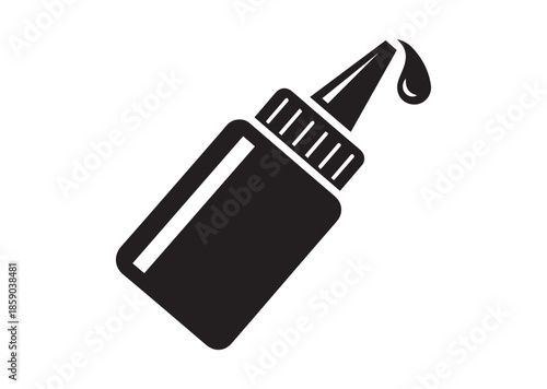 Glue bottle icon, Glue bottle silhouette vector