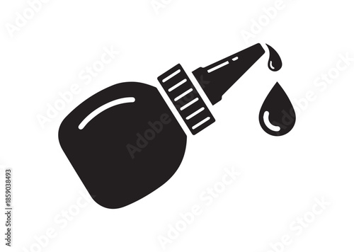 Glue bottle icon, Glue bottle silhouette vector
