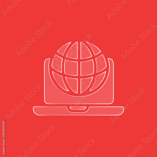 Global Network Laptop Icon