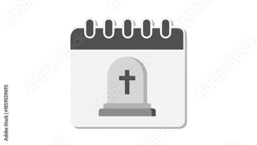 Calendar with Tombstone Icon