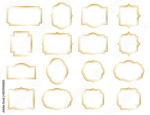 ゴールドのシンプルフレームセット