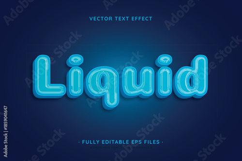 Liquid text effect with blue green gradient on dark background
