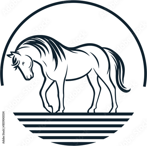 illustration of a horse in a circle