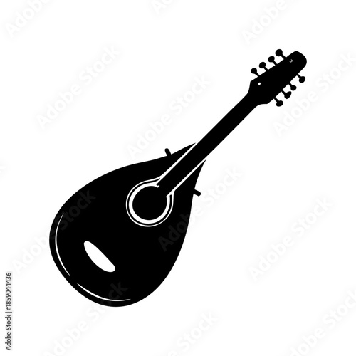 A mandolin icon bold outline vector illustration design