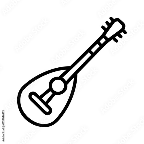A mandolin icon bold outline vector illustration design
