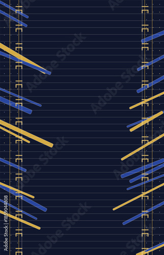 Vertical Luxury Tech Flow Corridor - 7K Mobile Splash Screen Indigo and Gold Geometric Background for Premium Apps