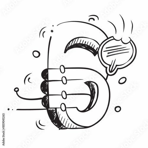 Creative number six illustration