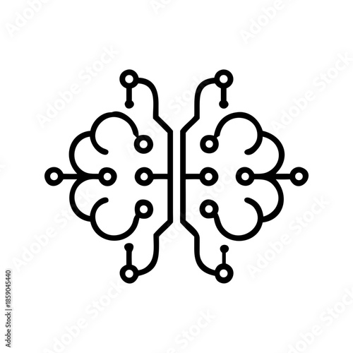 Digital brain symbol