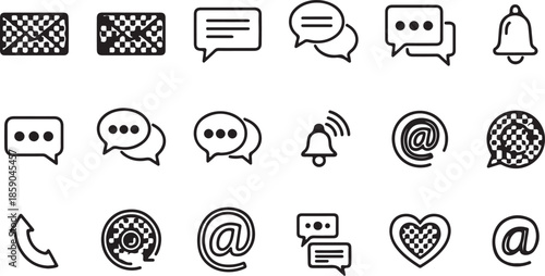Minimalist Chat Message Speech Bubble Vector Icon Outline