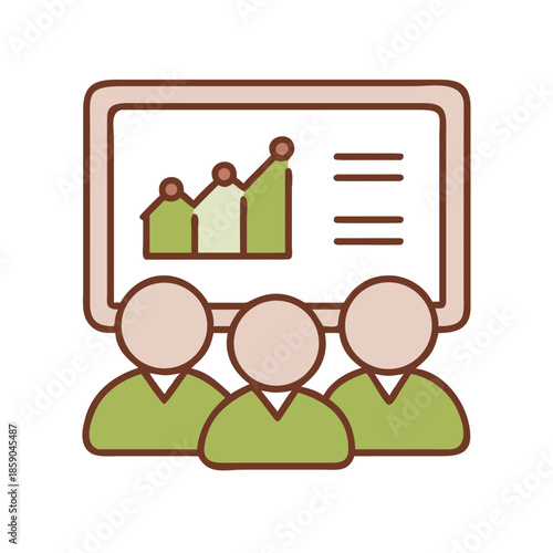 Team reviewing data presentation