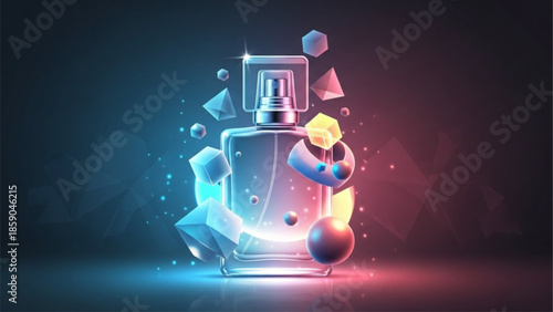 Futuristic Perfume Bottle Vector Design