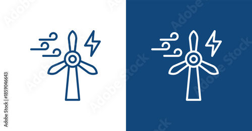 Wind Energy Outline, with light and dark background