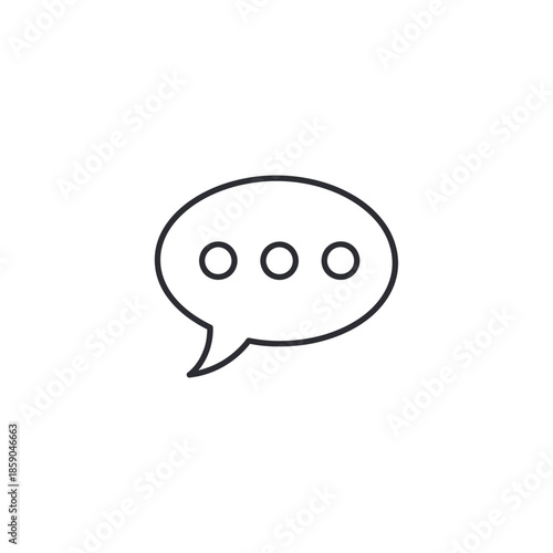 Speech bubble with three dots icon, communication, chat, message, think, ellipsis symbol