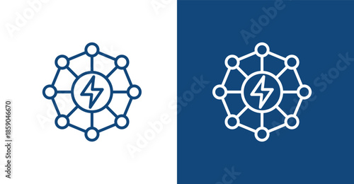 Smart Grid Outline, with light and dark background