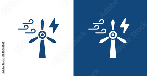 Wind Energy Glyph, with light and dark background