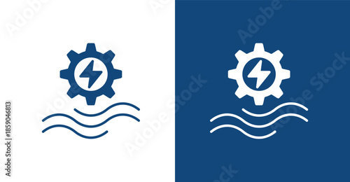 Hydropower Glyph, with light and dark background