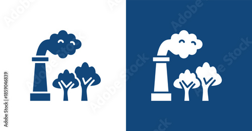 Carbon Capture Glyph, with light and dark background