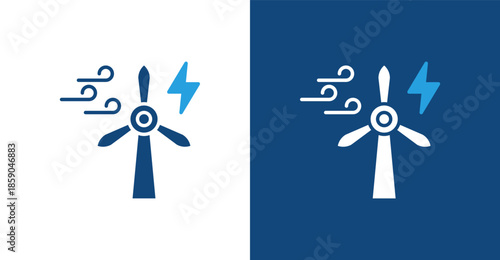 Wind Energy Glyph Duotone, with light and dark background