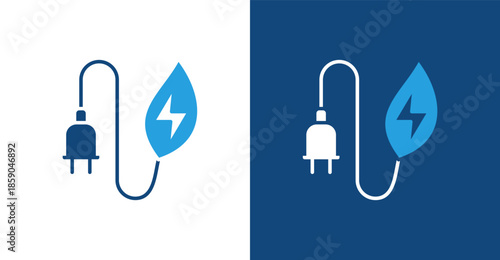 Green Energy Glyph Duotone, with light and dark background