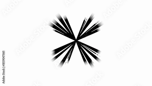 Abstract black starburst explosion on a clean white background