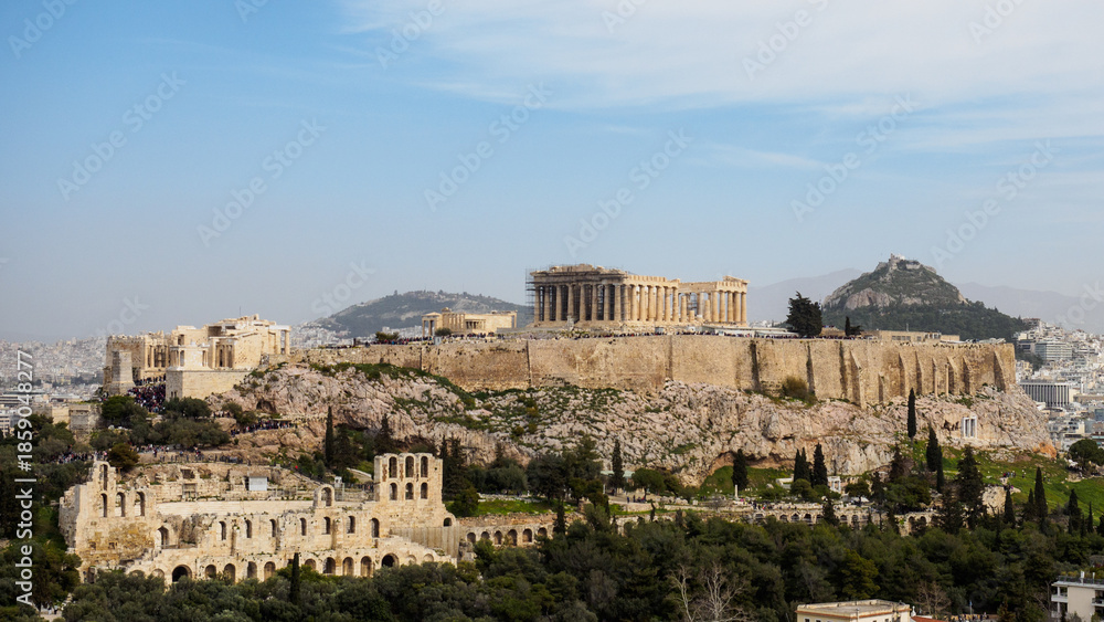 Naklejka premium Parthenon from Philopappos Hill