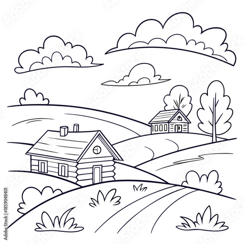 Peaceful countryside landscape