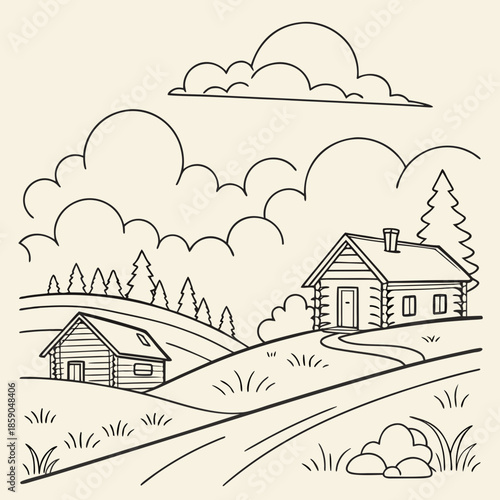 Serene mountain cabins