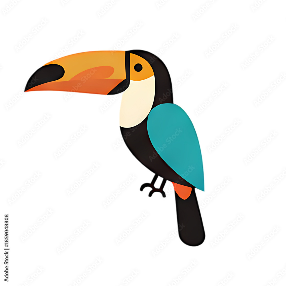 Fototapeta premium toucan bird on white background