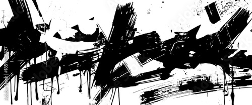 Vector black grunge graffiti style black in ink splash art typography design