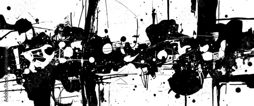 Vector black grunge graffiti style black in ink splash art typography design