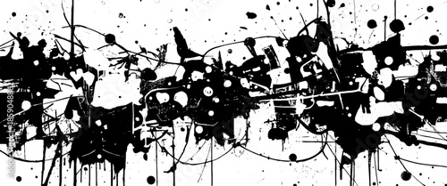 Vector graffiti style black ink art on white background