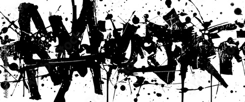 Vector graffiti style black ink art on white background
