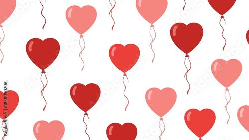 Heart Balloons A Whimsical Pattern for Valentine's Day and Romantic Celebrations