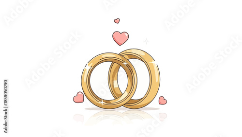 Wedding Rings with Pink Hearts A Symbol of Love, Commitment, and Everlasting Bonds