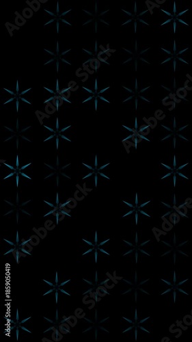 blue star background animation flashing with seamless looping on black vertical screen