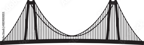  Bridge silhouette, modern poster style.