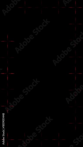red star frame background animation on a black vertical screen with blank area for text or title