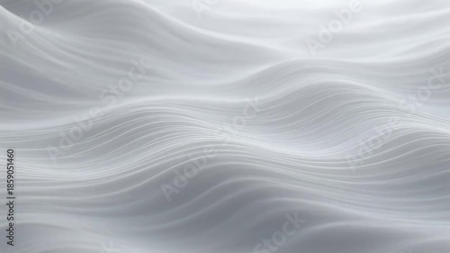 Elegant White Wavy Fabric Texture Background: Soft Flowing Silk Chiffon Abstract Pattern