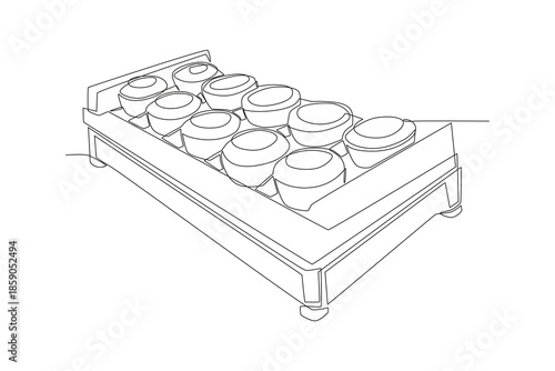 Gamelan Bonang. Yogyakarta concept one-line drawing